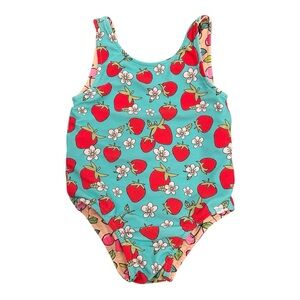 Posh Peanut Baby Reversible Swimsuit Strawberries Flowers Cherries 3-6M*